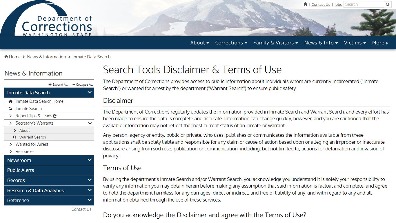 Search Tools Disclaimer & Terms of Use | Washington State Department of ...